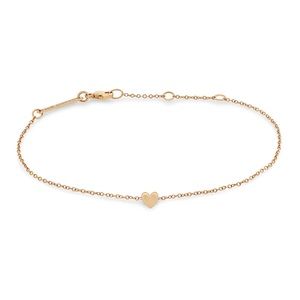 Zoe Chicco Itty Bitty Heart Bracelet, 14K Gold